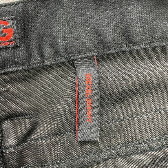Guess Drexel Skinny Chino Pants Womens 33x26 Black Dark Wash Mid Rise Cotton - Picture 7 of 16